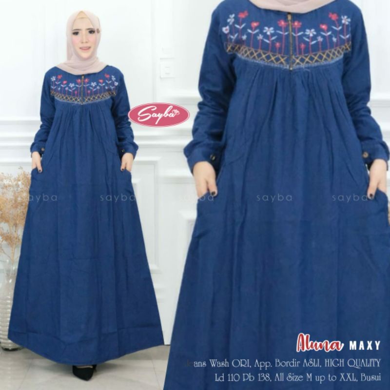 Gamis Jeans Wanita | Dress Jeans Terbaru - ALUNA MAXY