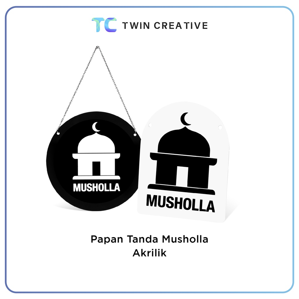 Hiasan Papan Tanda Musholla Tempat Ibadah Akrilik - Wall Decor Sign Musholla Acrylic