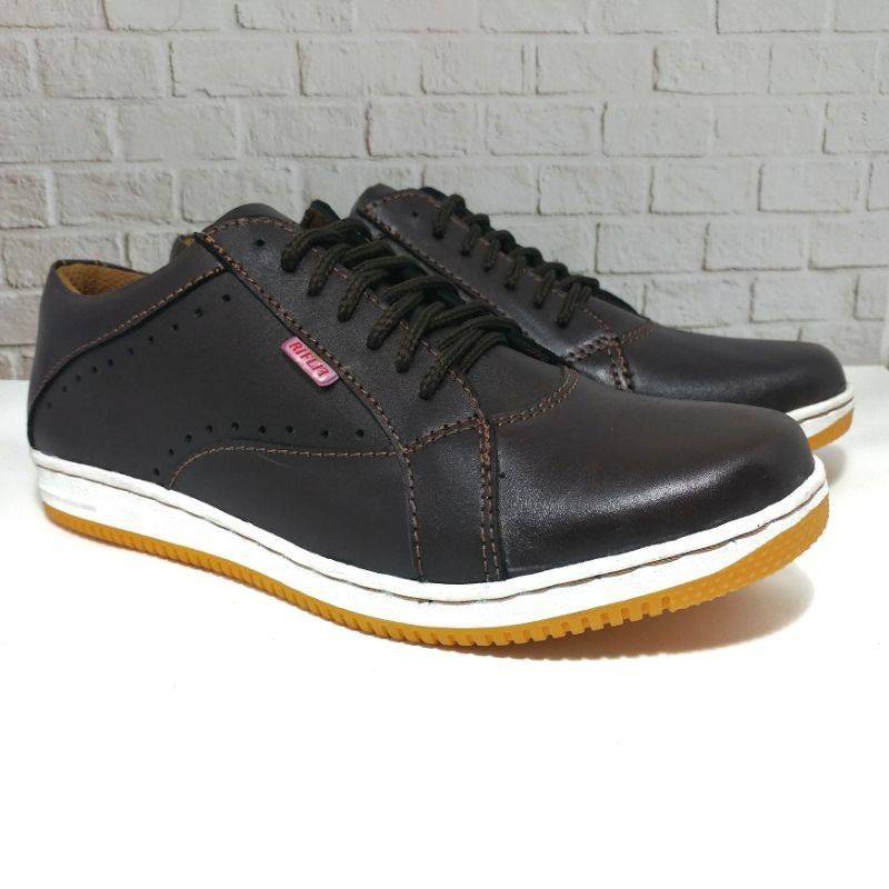 SEPATU SNICKERS CASUAL PRIA KULIT ASLI MEWAH ELEGAN