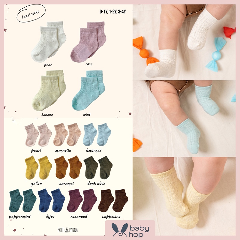 bohopanna hazel socks kaos kaki bayi newborn polos lucu kaus kaki socks anak aksesoris bayi perempua