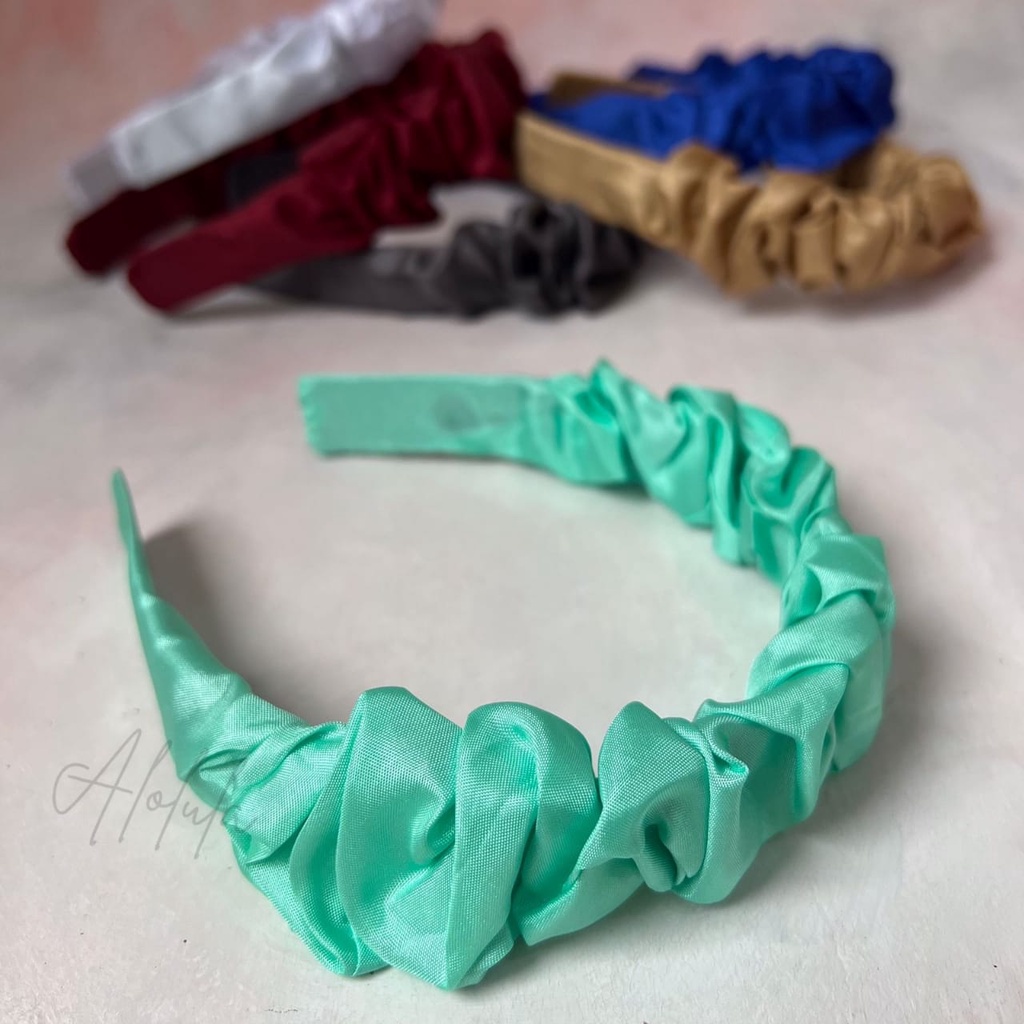 Alolula - Bando Scrunchie / Bando Nagita / Bando Scrunchie Korea / Bando Kerut / Bando Korea / Bondu Scrunchie / Bando Kerut Scrunchie / Bando Scrunchie Satin / Bondu Rambut Wanita / Bando Wanita Korea / Bondu Korea / Bando Wanita