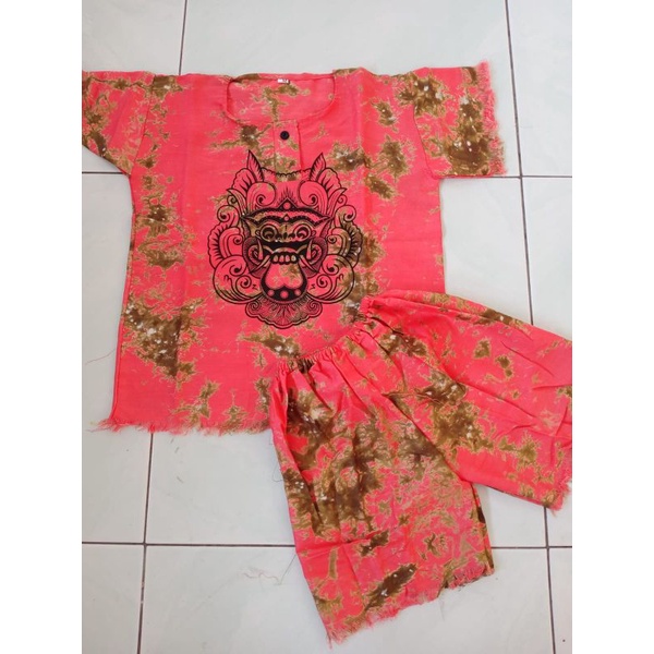 setelan anak - baju barong - baju anak -  kaos barong - kaos gables bali anak - setelan kaos - COD