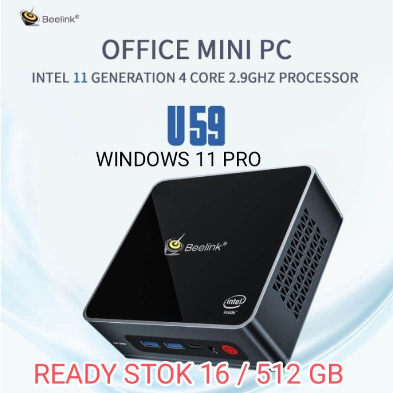 Mini PC Beelink U59 16/512 GB SSD Intel N5095 Jasper Lake Windows 11 PRO