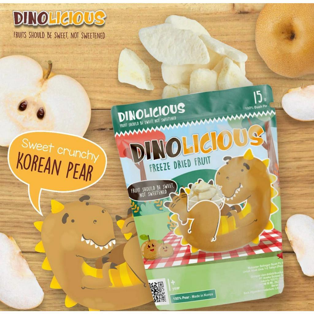 DINOLICIOUS Freeze Dried Fruit 15g - Snack Bayi Anak - Cemilan Buah - Strawberry / Apple / Banana / Pear / Tangerine