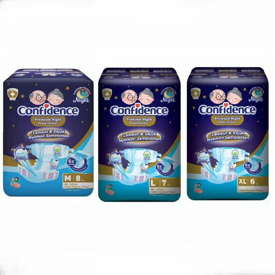 Confidence premium night , popok perekat dewasa lansia. pampers