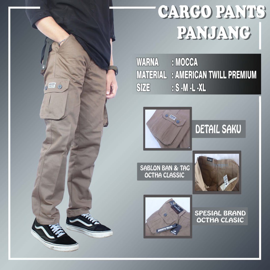 CELANA CARGO PANJANG/CARGO PANJANG KATUN/CELANA PANJANG/CELANA KANTONG SAMPING/CARGO KATUN PREMIUM