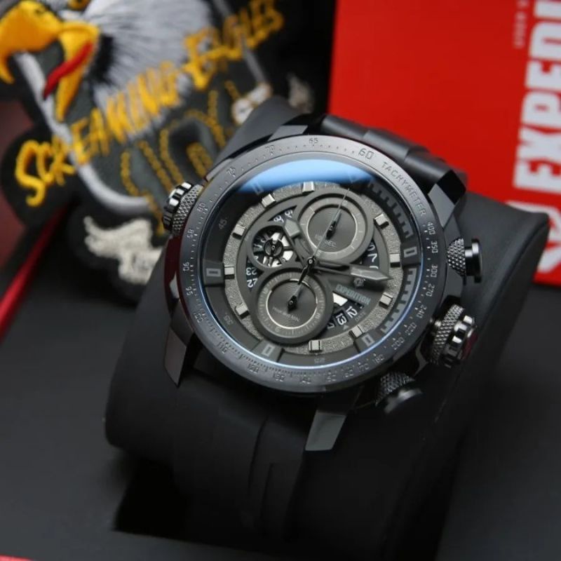 Jam Tangan Expedition Airborne E 6771 Pria / E6771 MC Full Black Original