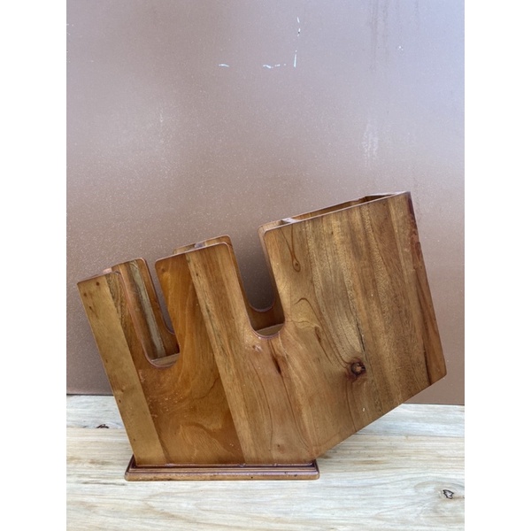Rak Paper Cup Kayu Organizer Single Bar 3 Slot