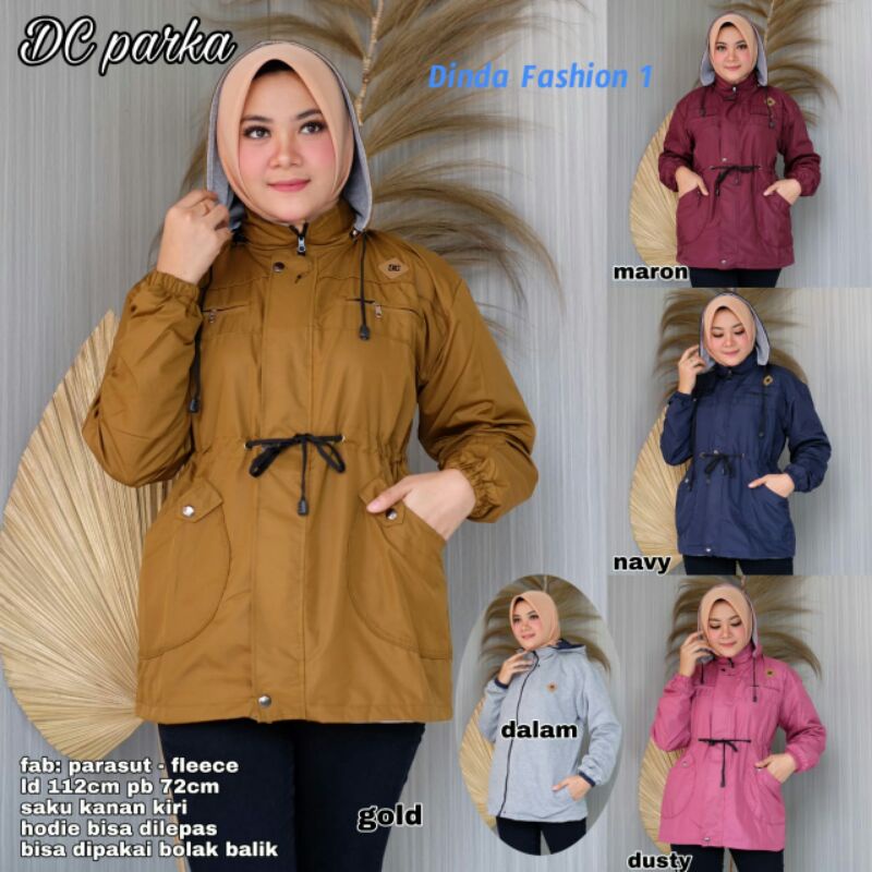 DC PARKA BY DINDA JAKET WANITA BOLAK BALIK JAKET 2IN1 JAKET BOBAL JAKET PARKA