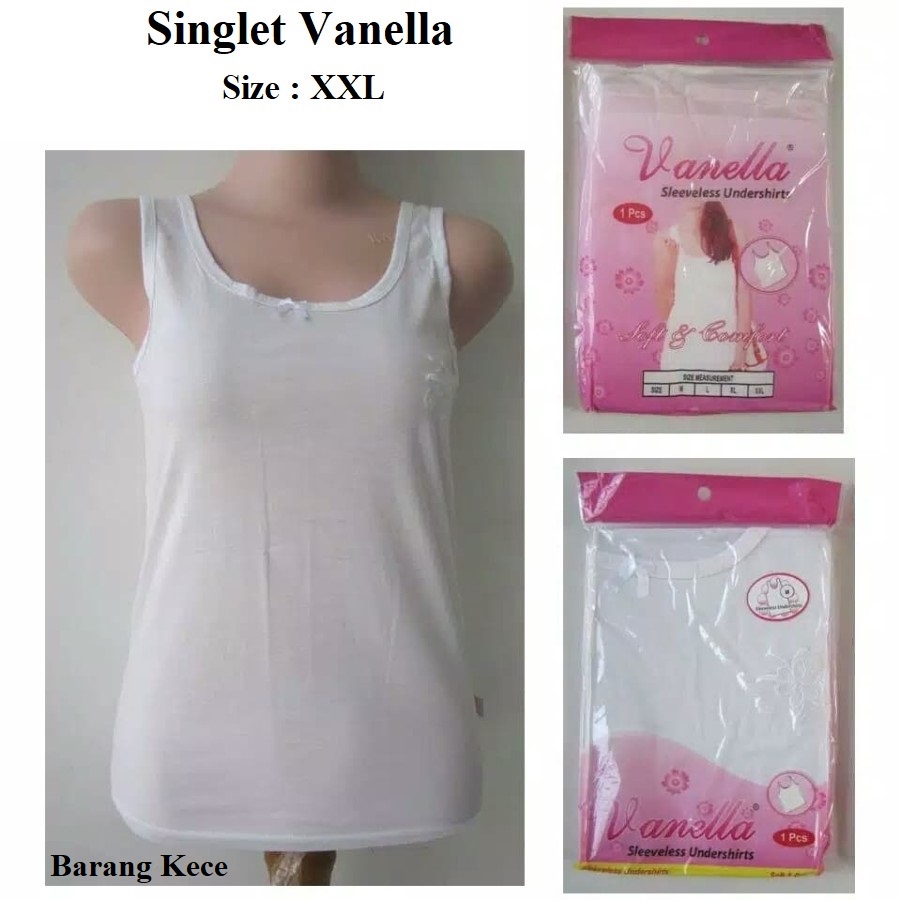 Kaos Dalam Cewek / Tank top Wanita / Singlet Perempuan Bahan Katun Vanella - COD barangkece-Vanella XXL - Putih