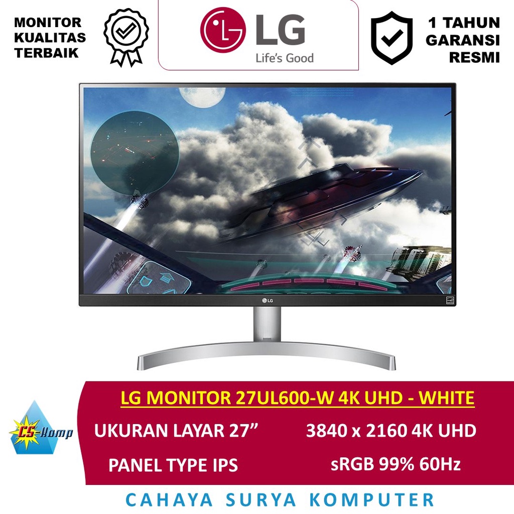 LG Monitor 27UL600-W 4K UHD | 27" 1920 x 1080 |VESA Display HDR 400