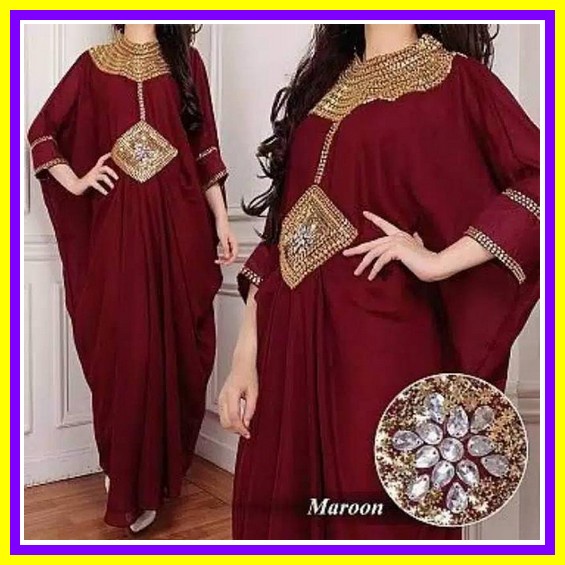 Isyana Kaftan Mieux Gamis Kondangan Cantik Motif Mewah Original Mieux Kaftan Fardina  Kaftan Cleopat