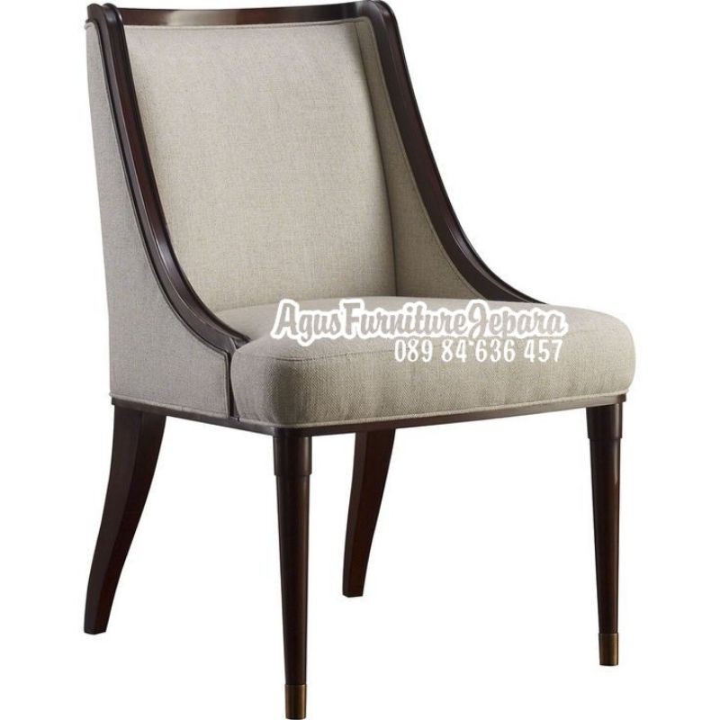 KURSI MAKAN VINTAGE JATI FABRIC (kursi teras kursi single kursi makan)