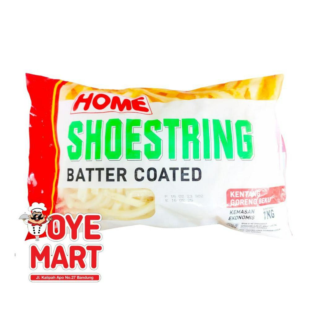 HOME SHOESTRING BATTER COATED 1KG / KENTANG GORENG BEKU / FRENCH FRIES