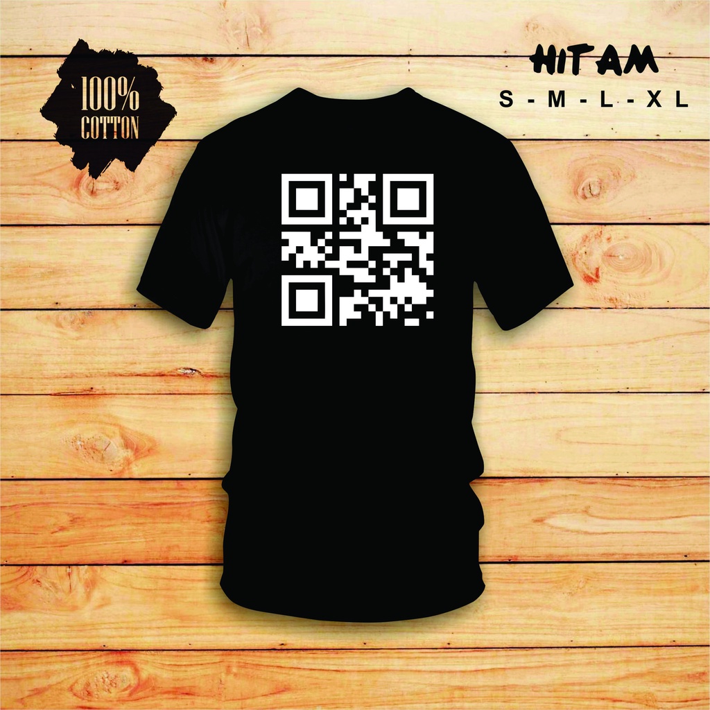Jual kaos QR Kaos barcode Kaos distro pria wanita