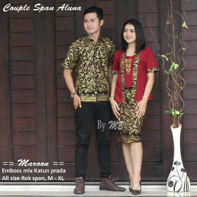 COUPLE PRADA/BAJU COUPLE HEM DAN DRESS /COUPLE BATIK PASANGAN/COUPLE BATIK PRADA/BATIK COUPLE