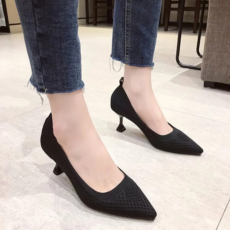 RYS - Lohee Knitted Sepatu Hak Korea Fashion Casual / Kantoran - Ori Import