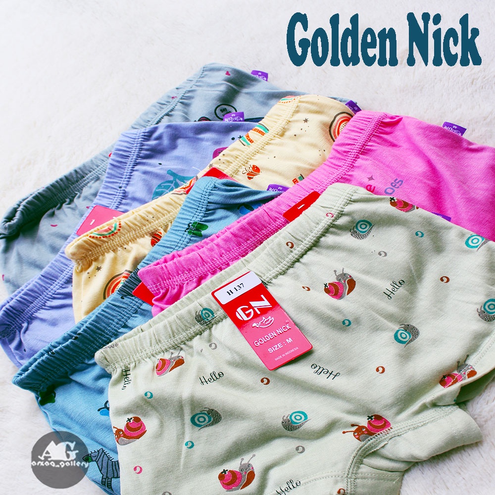 Boxer Anak Perempuan  Golden Nick H137 | Celana Boxer  | Boxer Warna | akaian Anak Perempuan Pakaian Dalam | Cd | Boxer