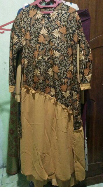 Ms Gamis Batik Sriwedari|manggar|padi Macam Mt Maxi Jumbo Bumil/busui Katun Sogan Allsize Ld104-120