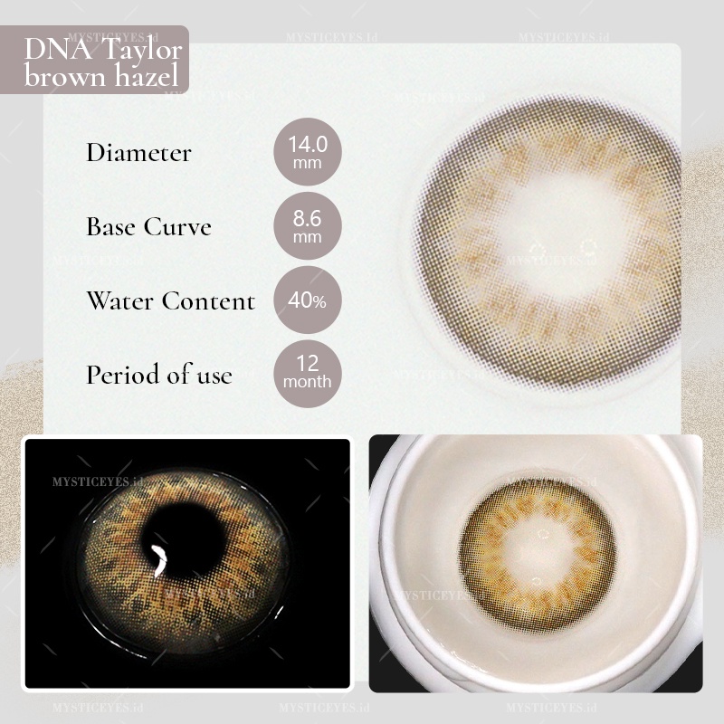 [✅COD] MYSTICEYES SOFTLENS DNA TAYLOR EYES SERI 14MM NORMAL &amp; MINUS -5.00S/D-8.00