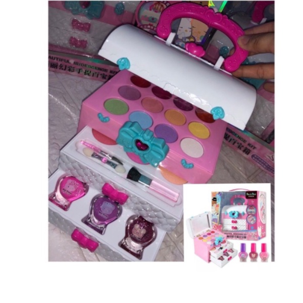 

mainan anak perempuan make up koper set nail dandan rias - 2 Berkualitas