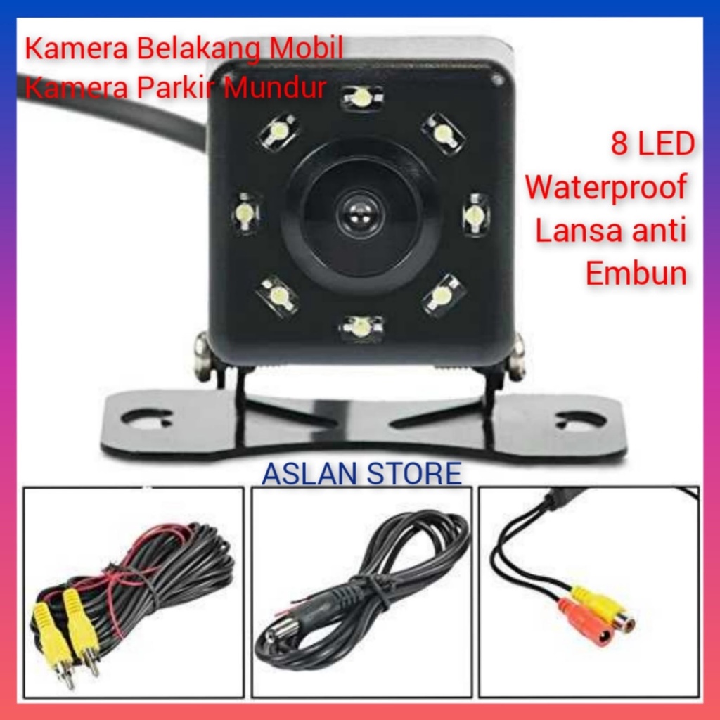 Kamera Belakang Mobil Car Rearview Camera 8 LED Nightvision - Kamera Mobil mundur Kamera parkir belakang mobil universal LED infrared