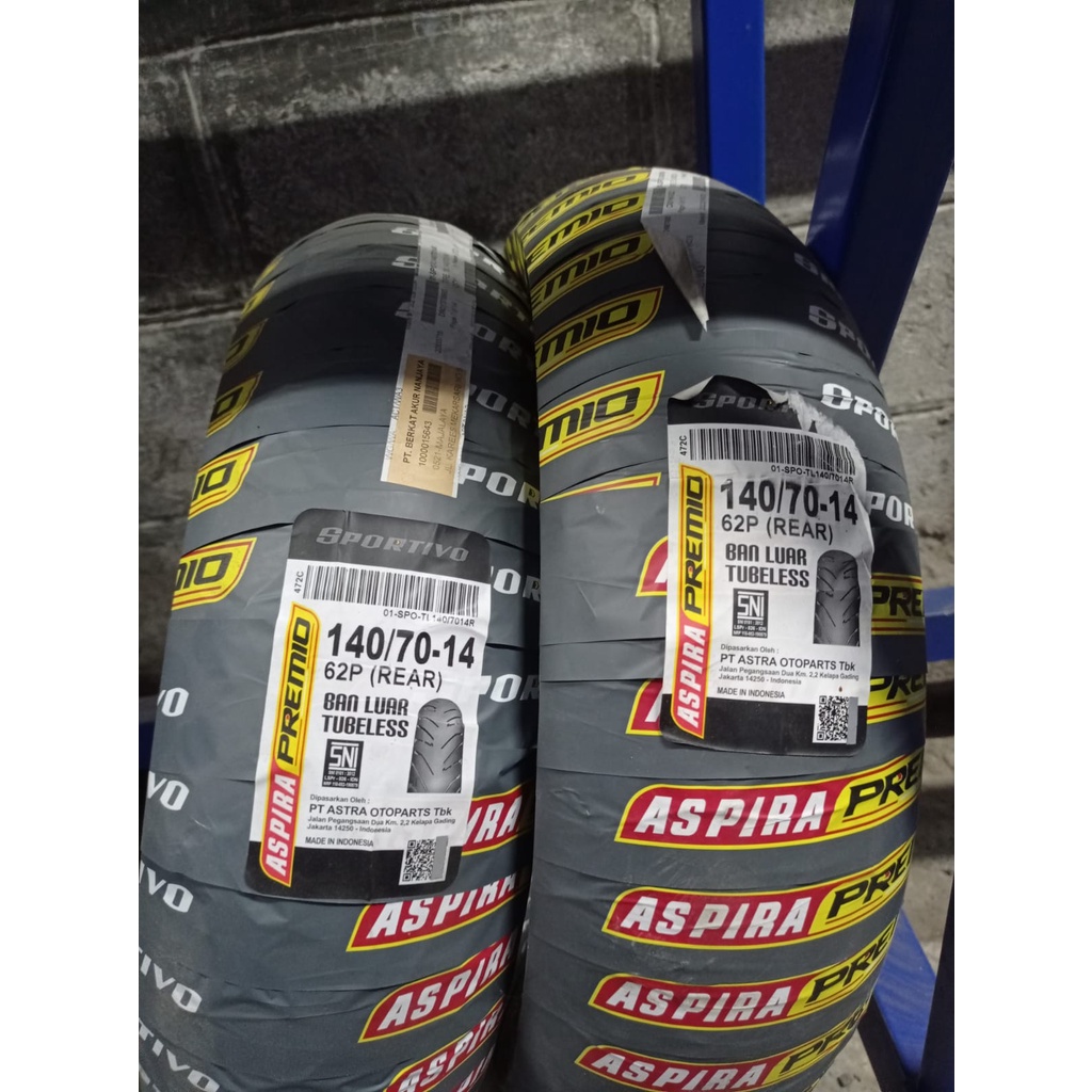 Ban motor matic Aspira Premio Sportivo 140 70 14 R Tubeless