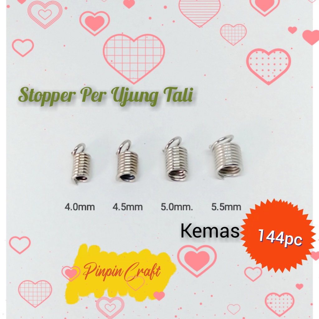 Stopper Per Nikel Ujung Tali 4.0mm 4.5mm 5.0mm 5.5mm