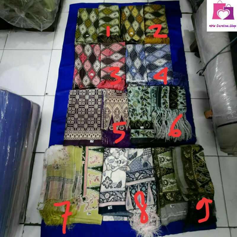 Set kain sarung kebaya + selendang rumbai 2in1 (1-9)