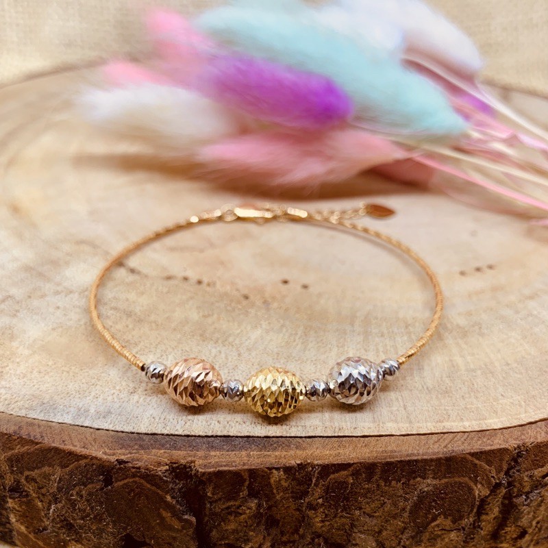 Gelang Emas Asli 3 warna 2.550 gram, kadar 375