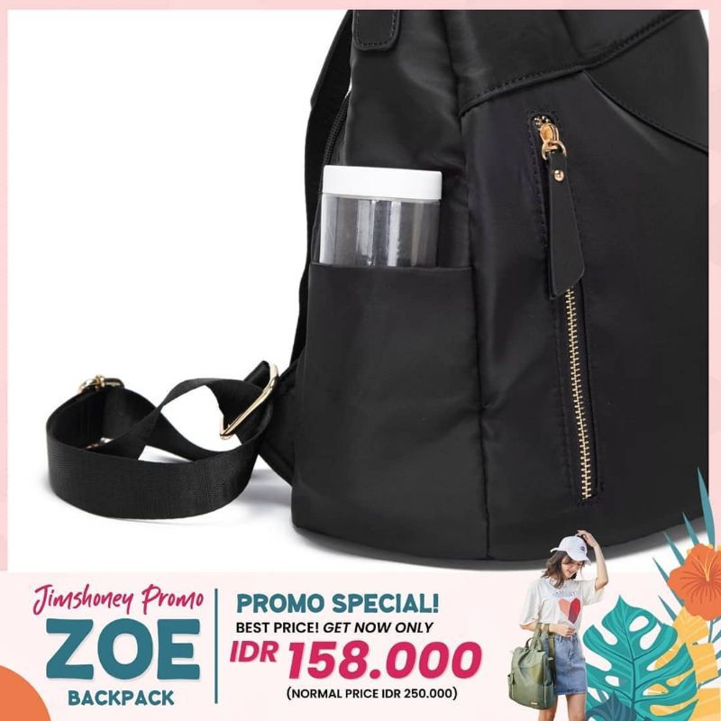 ZOE PLUS BAG JIMSHONEY TAS PUNGGUNG RANSEL TERBARU MURAH ANTI MALING RESLETING BELAKANG