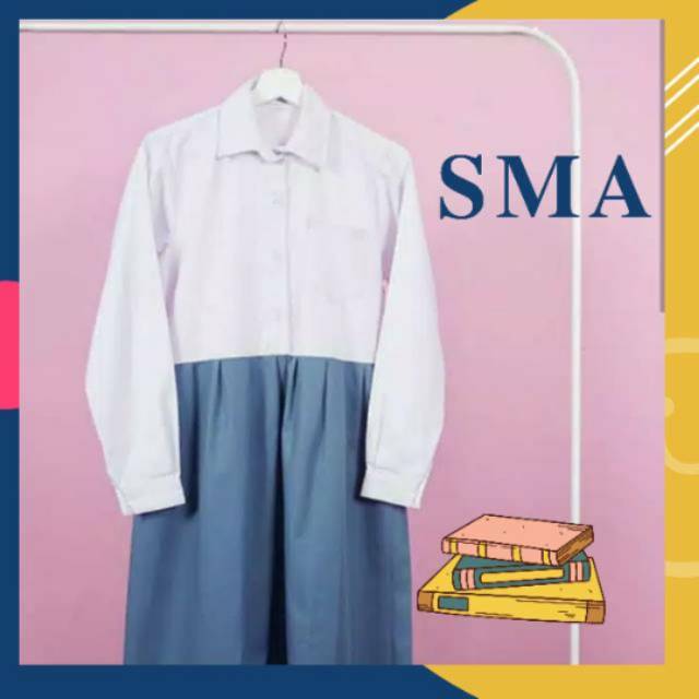 Seragam Sekolah Gamis SMA Putih Abu-abu / Seragam SMA Siswi