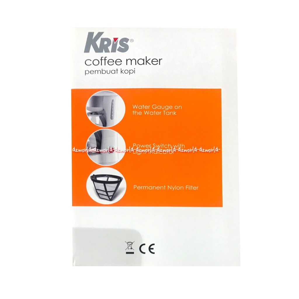 Kris Coffee Maker 750ml Warna Putih Hitam Dengan Filter permanen Mesin Pembuat Kopi dengan Saringan Coffe White