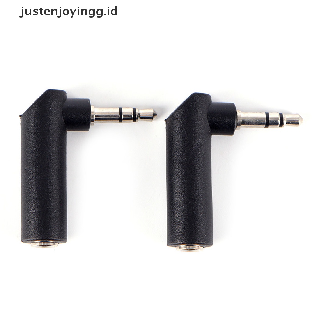 Adapter Extension Audio Stereo Male Ke Female Sudut Kanan 90 Derajat 3 Pole 3.5mm