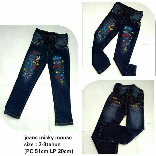 JEANS ANAK CEWEK / BAWAHAN ANAK / JEANS DENIM / JEANS RIPPED / JEANS ANAK MICKY / JEANS /JEANS PRADA