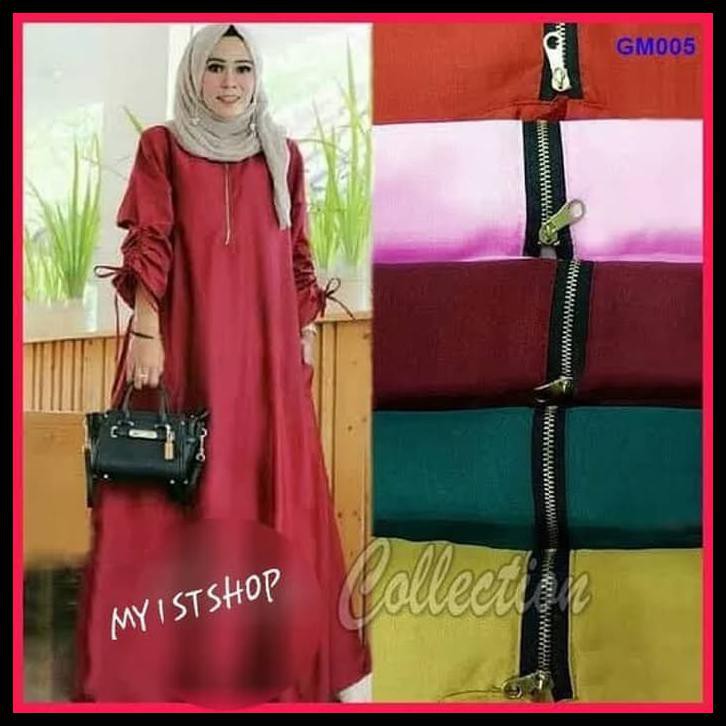 Baju Tunik-Dress-Gaun Gamis Polos Muslim Big Size - Putih