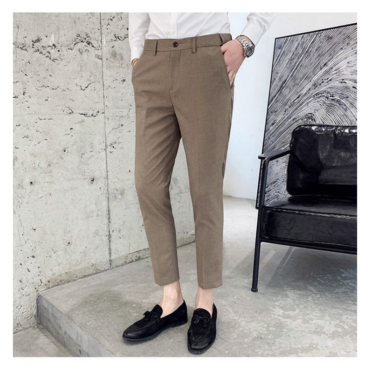 ANKLE PANTS BROWN TUTON SMART ANKLE TROUSERSE