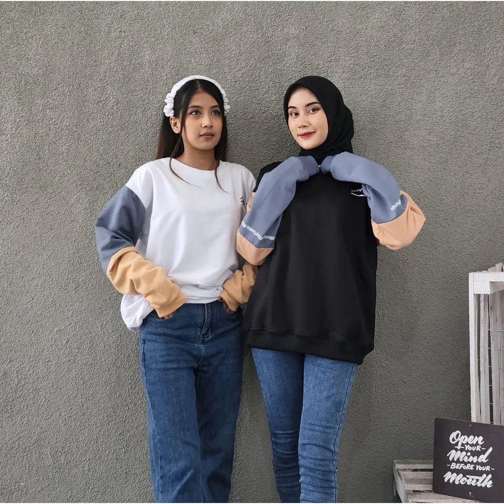 MOUNTAIN SWEATER OVERSIZE CREWNECK WANITA TERBARU