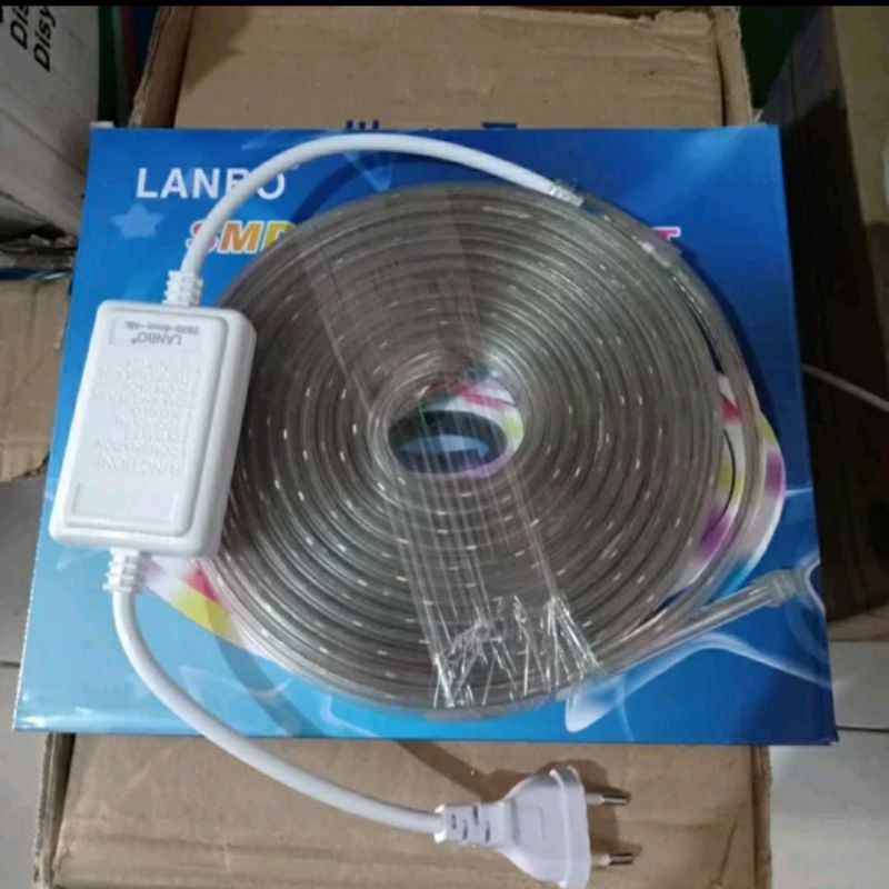 Lampu selang gepeng RGB + controler.Lampu led strips 8M