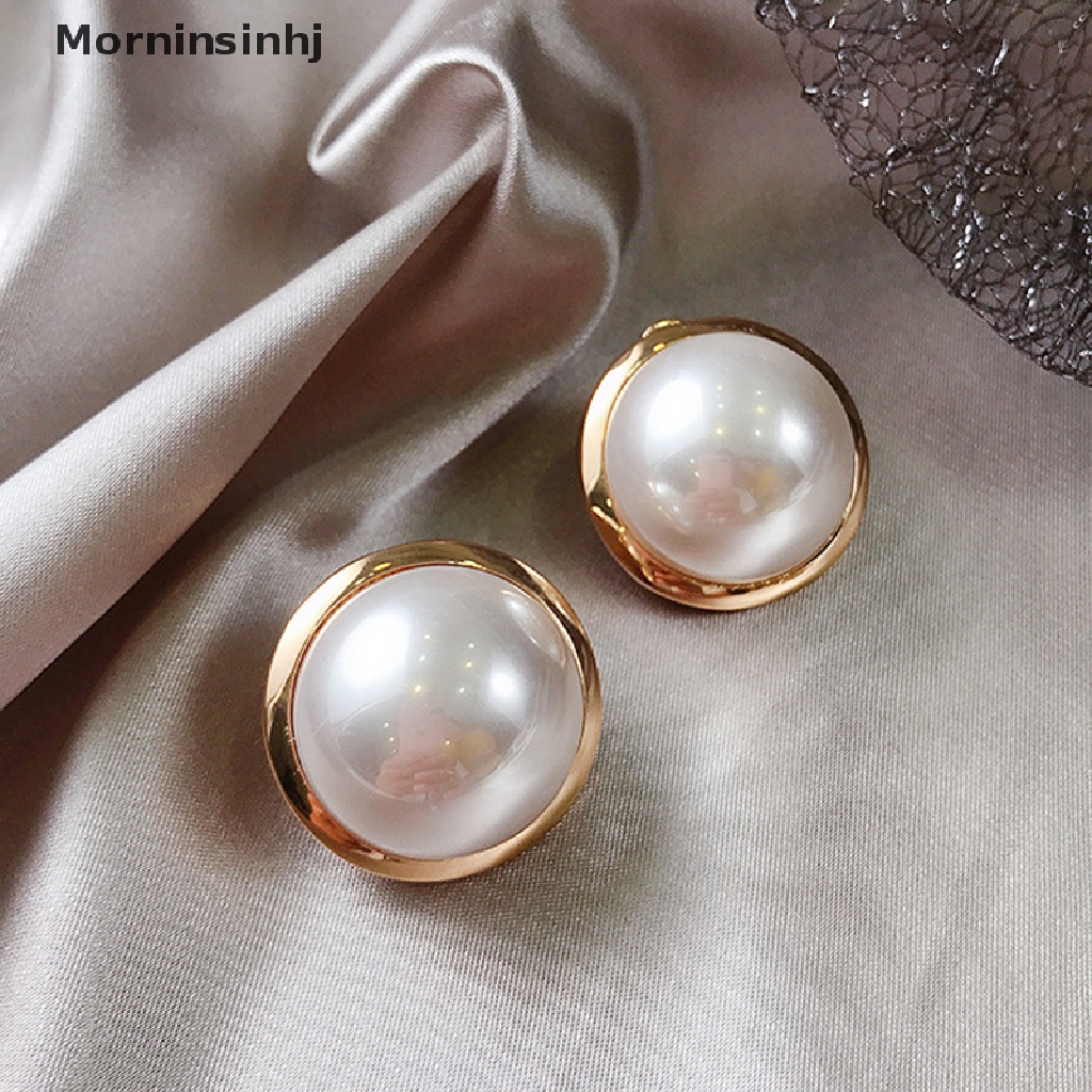 Anting Stud Mutiara Simulasi Bentuk Bulat Besar Gaya Korea Klasik Elegan Untuk Wanita 2021