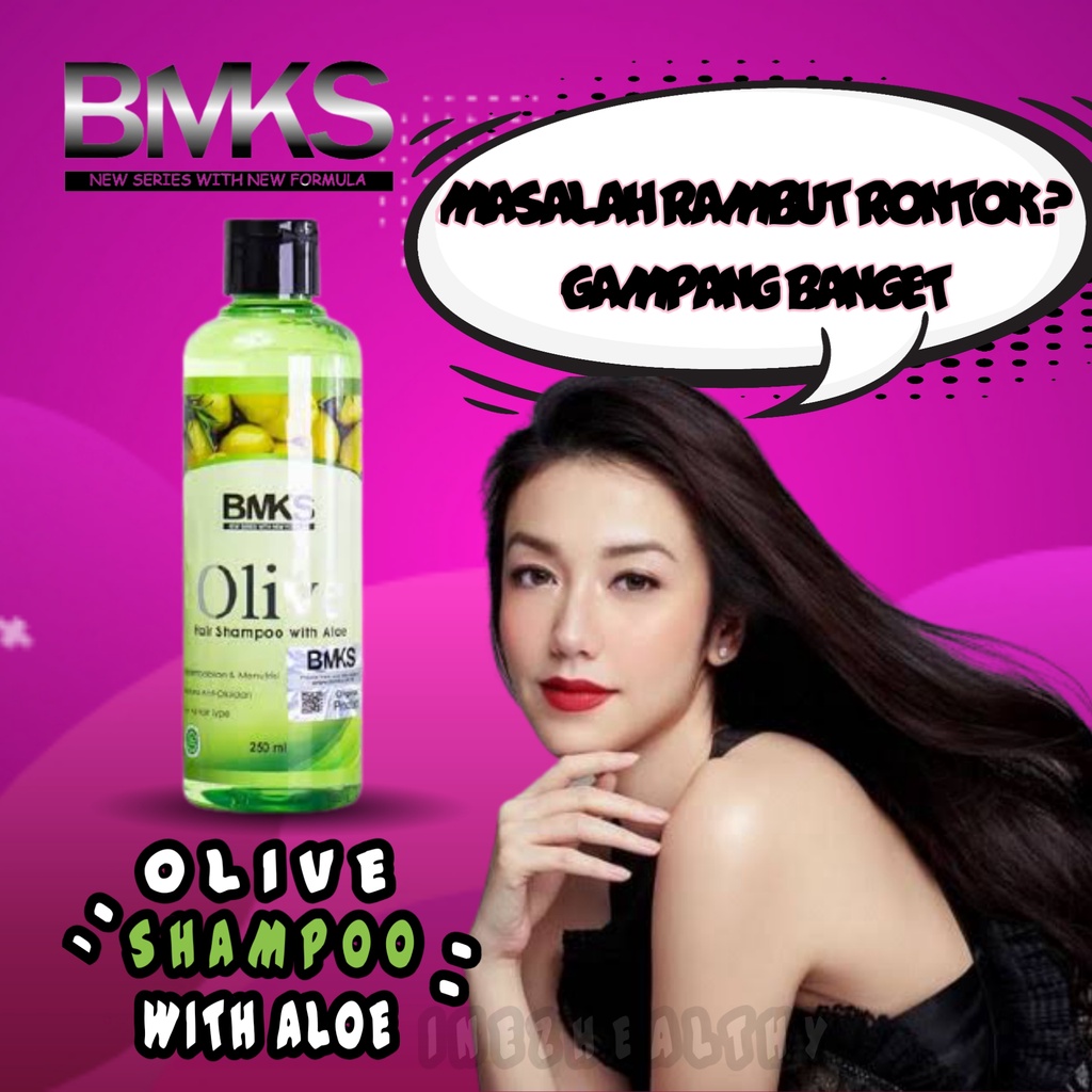 BMKS OLIVE SHAMPOO WITH ALOE PERAWATAN RAMBUT RONTOK 250ML ORIGINAL BPOM