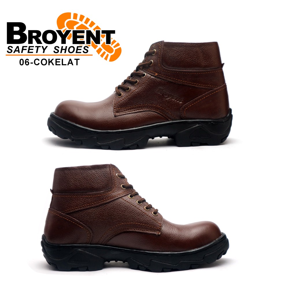 Sepatu Safety Pria Boots Kulit Sapi High Quality 06C