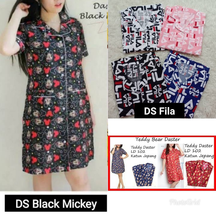  Daster  Black Cat Dora Awan Lebah Mickey Teddy Love 