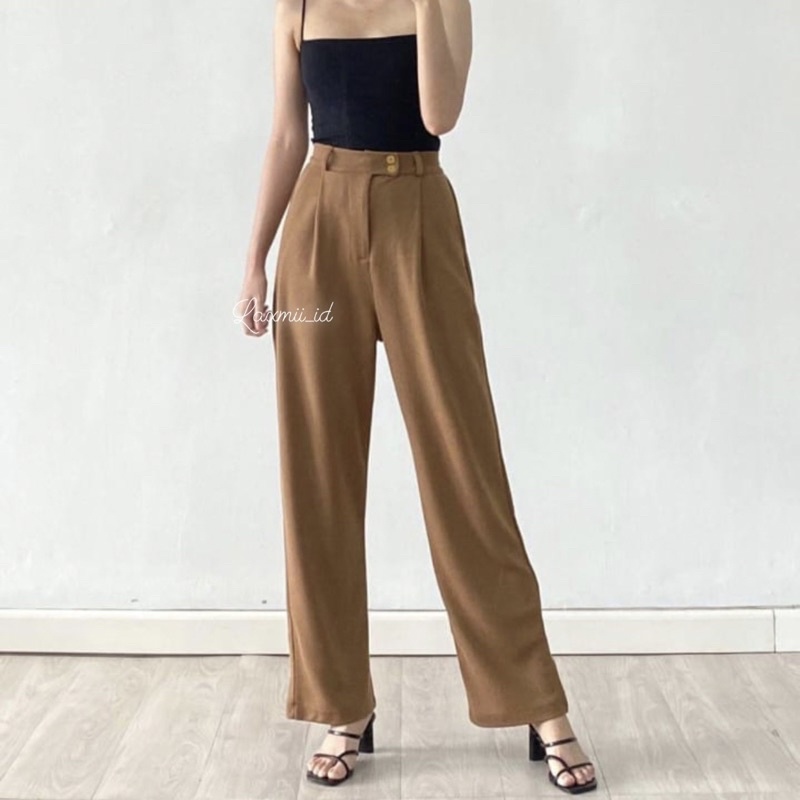 Waffle Pants // Celana Panjang highwaist