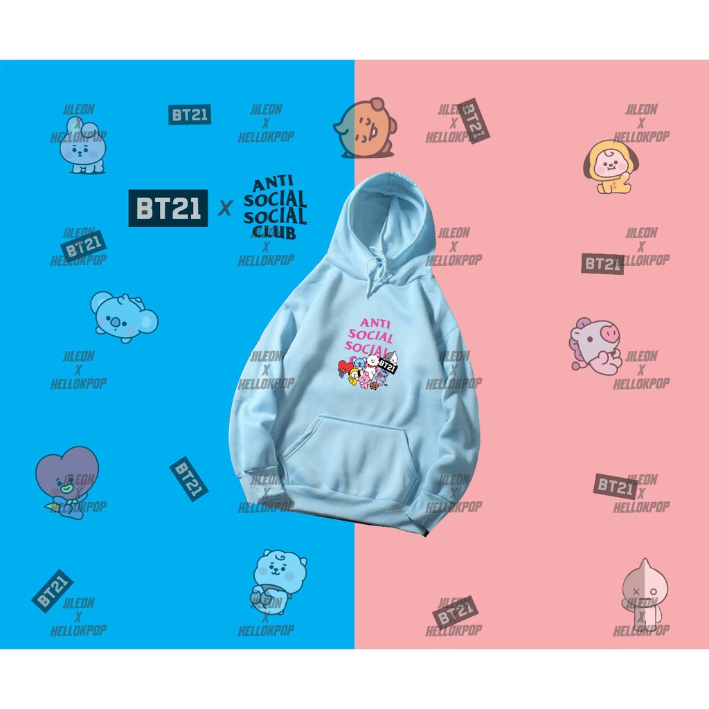 BISA BAYAR DI TEMPAT / COD ] HOODIE SWEATER- BTS BT21 X ASSC NEW SIZE M L XL XXL