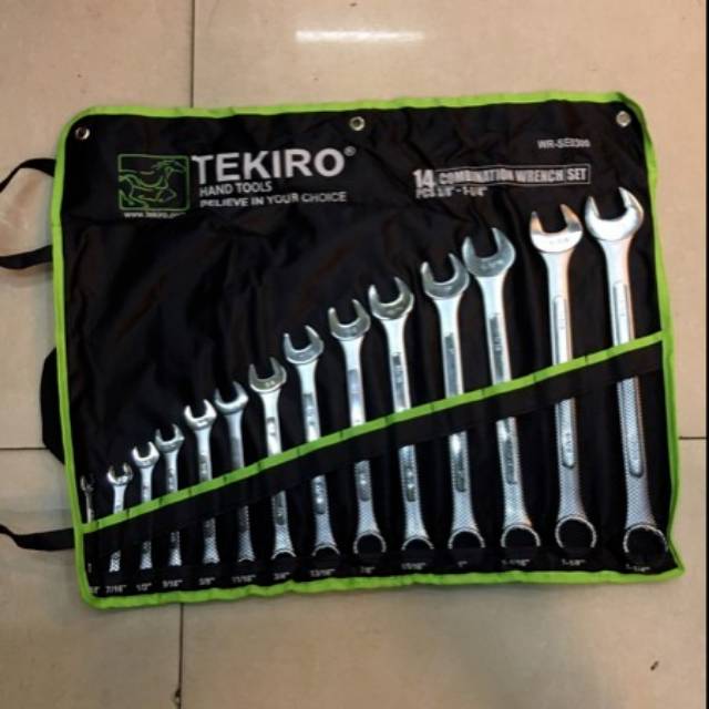 Kunci ring pas set inchi 3/8" - 1 1/4" 14 pcs TEKIRO