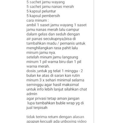 

ㅝ jamu terlambat bulan | jamu lancar haid | jamu cap wayang + nanas merah NEW 4093 ◉