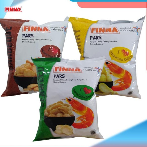 

[HALAL] Finna Pars Kerupuk Udang BBQ / Kari Curry / Fina Krupuk Rumput Laut Seaweed 40gr