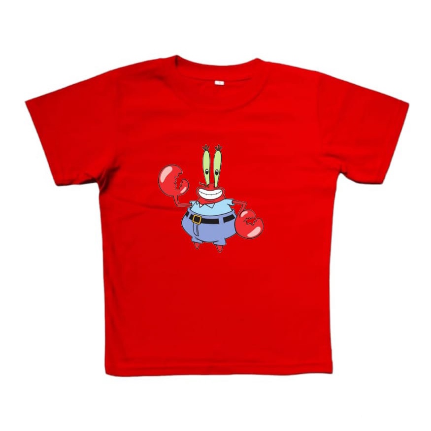 KAOS BAJU ANAK T-SHIRT MR KRABS SPONGEBOB UNTUK ANAK 2-10 TAHUN