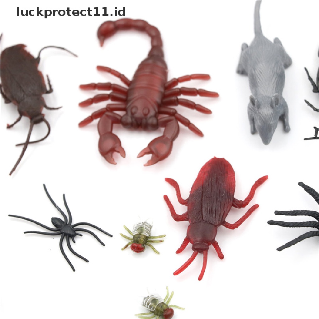 &lt; Luckprotect11. &lt; LuckproteksiId &gt; 44pcs / Set Mainan Miniatur Hewan Reptil / Serangga / Tikus Untuk Anak